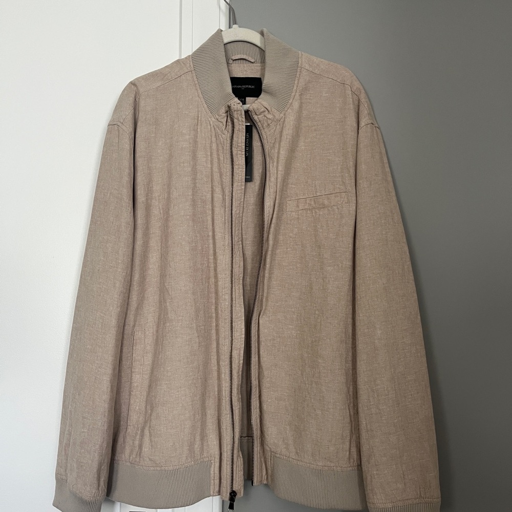 Banana Republic XXL Men's Beige Bomber Jacket NWT